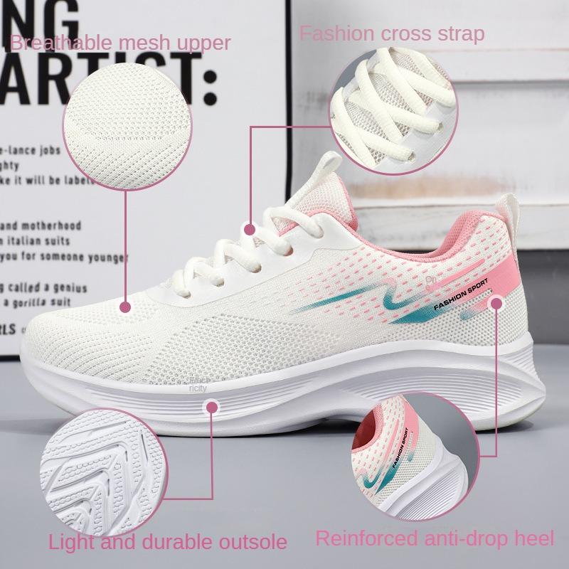 Female Shoes 2025 Spring New Running Shoes Soft Sole Comfortable and Breathable Mesh Sports Shoes Female women