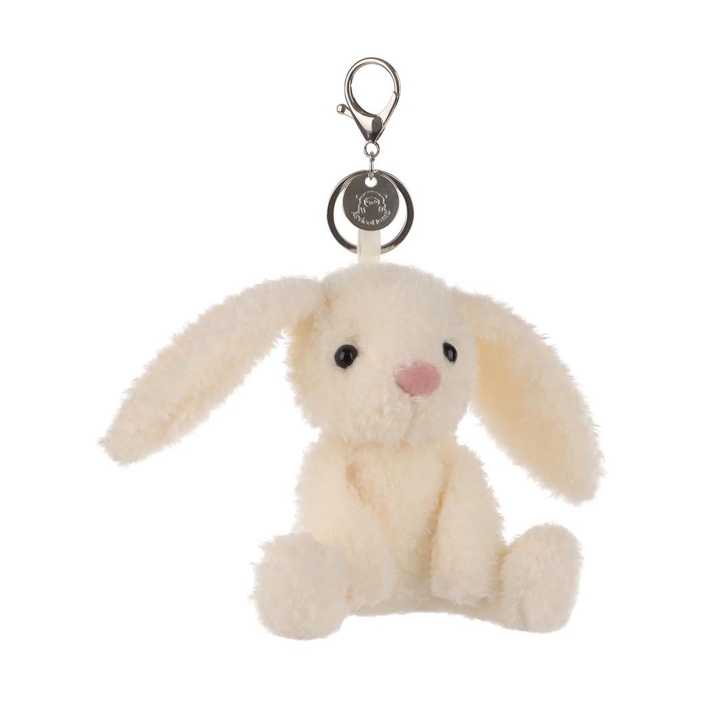 Apricot Lamb Cream Velvet Bunny Cute Soft Animal Keychain Plush Suitable for Men and 12cm Toy, Women, Backpack, Wallet,