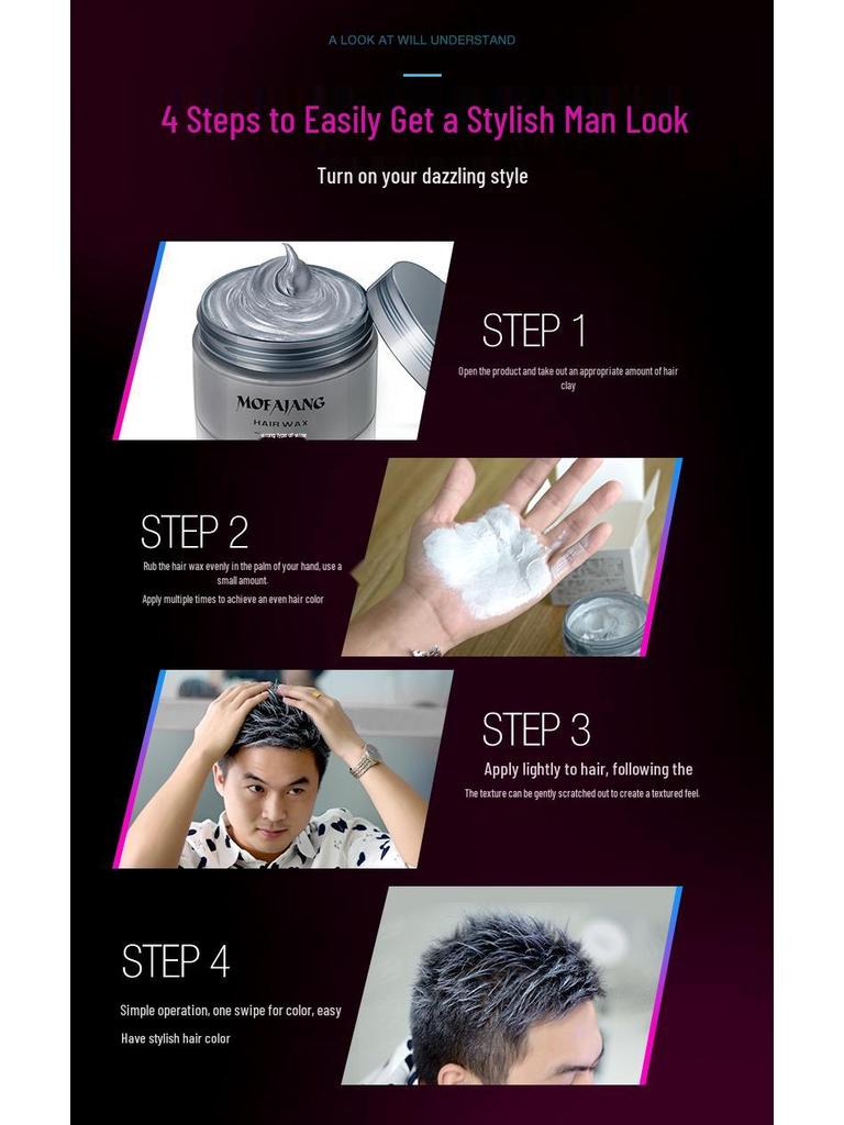 Heiß verkaufende graue Haarwachs-Knete für das Styling von Männern