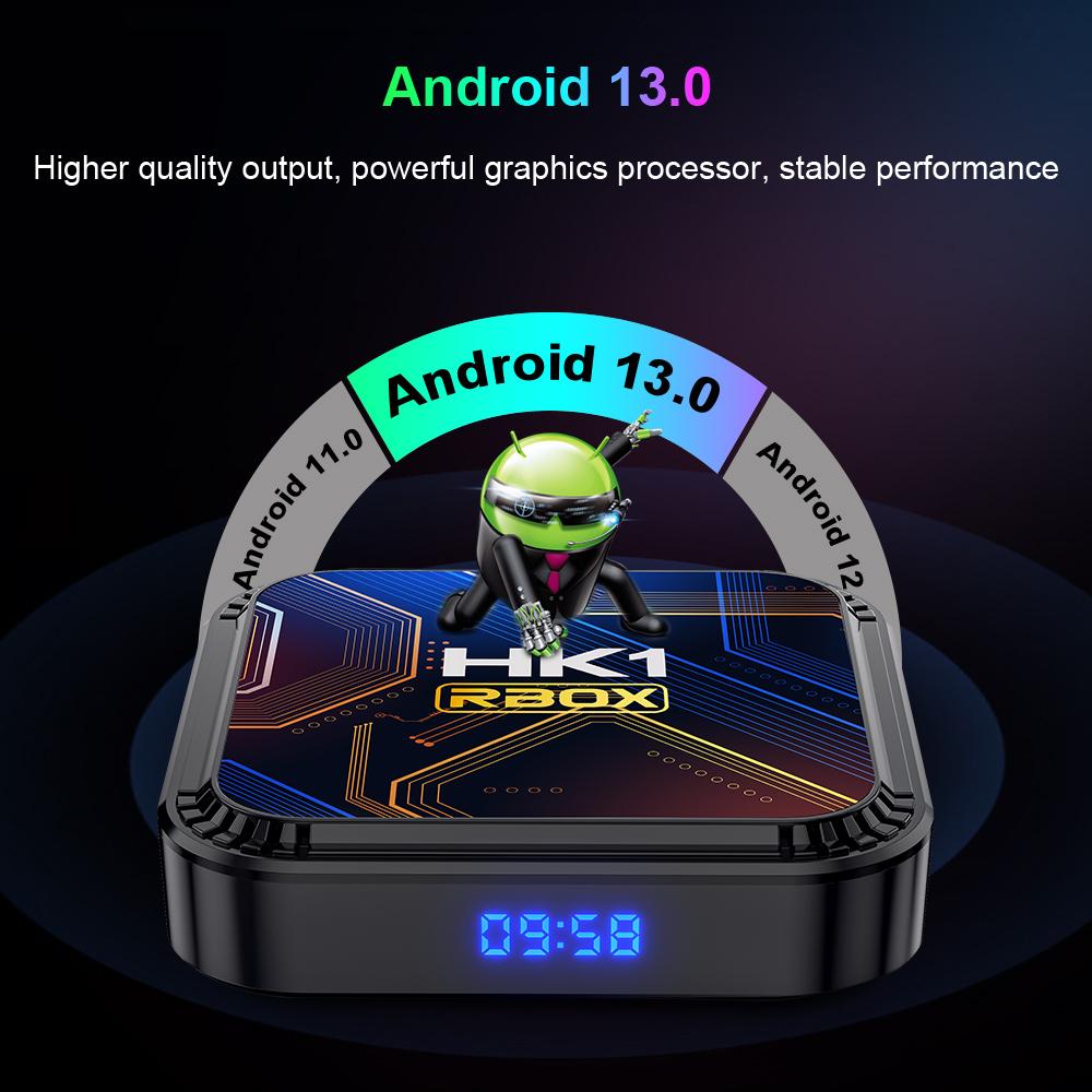 2023 Smart TV Box HK1 RBOX K8S Rockchip3528 8K 4K Android 13 Google Voice Media Player BT 5G Wifi6 4GB 64GB Set Top Box