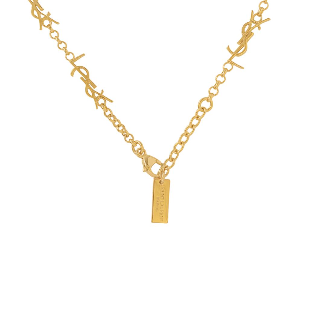 Saint Laurent Metal Nameplate Engraved Logo Bracelet Women Bracelet Brass Gold 757664Y15008030