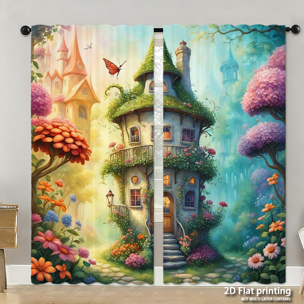 

Piece Set High Definition Digital Printed Curtainshalloween Skeleton Witch Hat Orange Bowtie Dark Coat Pumpkin Fieldhome De Curtains Made Of Polyester W100*H130(CM)-Rod Pocket&2PCS