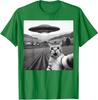 Funny Cat Selfie With an UFO Alien Cat Graphic Design Unisex T-Shirt