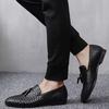 Men Casual Knitted Shoes Doug Shoes Fashion Doug Shoes Pointed Flat Business Shoes