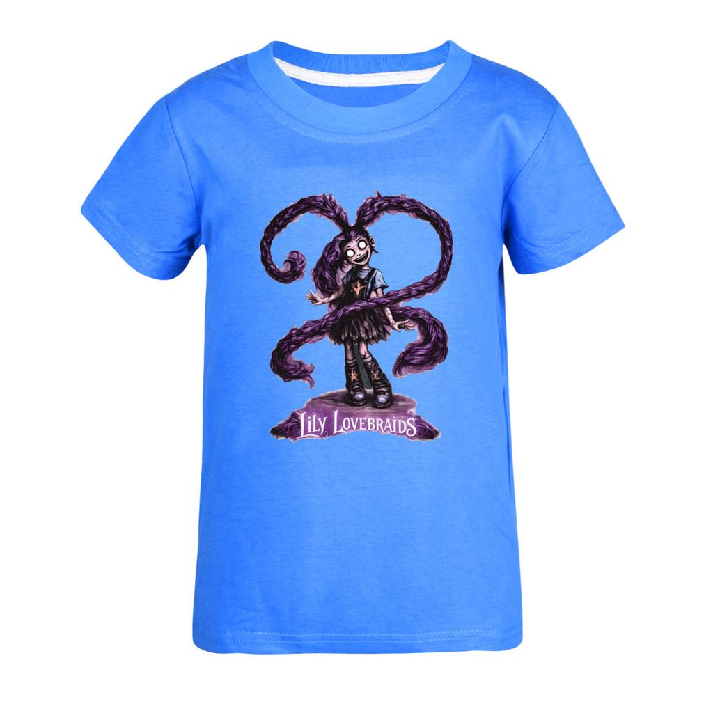 5582 Meisjes Bobi Time Lily Print T-shirt met Korte Mouwen