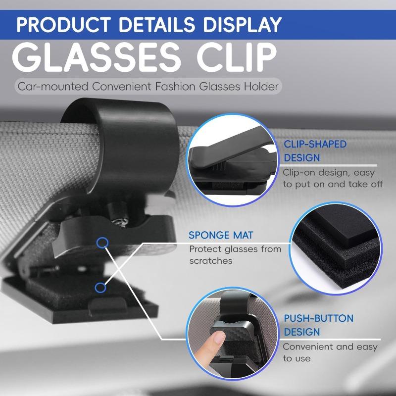 Car Sun Visor Sunglasses Clip Holder Universal Stable Glasses Hanger Card Ticket Organizer Interior Storage Clip Car Accessories
