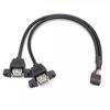 9Pin USB2.0 Internal Cord,Dual USB-A Panel Mount Female,2.54mm MB Front Header,30cm/50cm Option PC Chassis Front Panel DIY