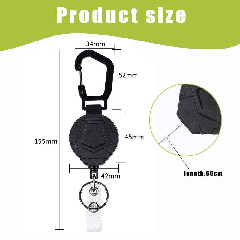 3Pcs Retractable Keychain Multi Tool Carabiner Key Holder ID Badge Carabiner Holder Reel with Belt Clip Anti-Lost Keys Cards Holder