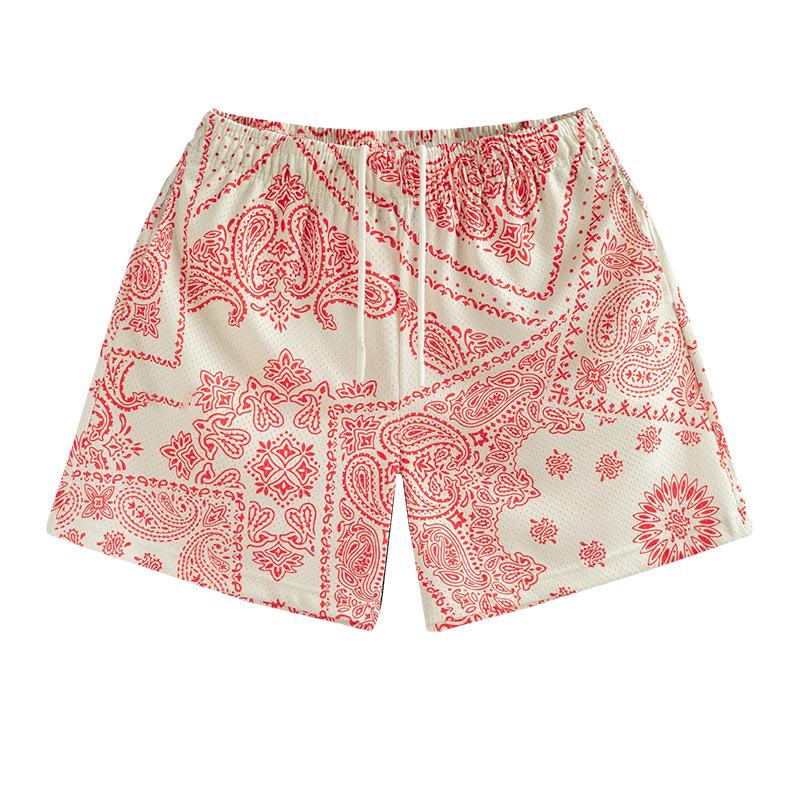 Men's Athletic Basketball Shorts Quick Dry Running Workout Gym Training Shorts Printed Beach Casual Shorts for Men