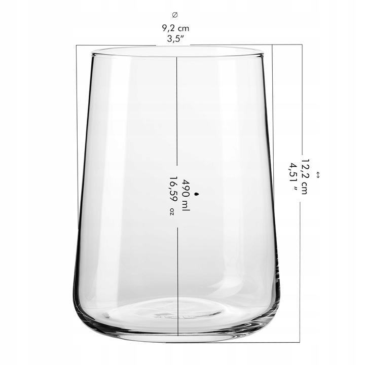 Szklanki Infinity Krosno 6X490Ml Do Wody Napojów Whisky Drinków