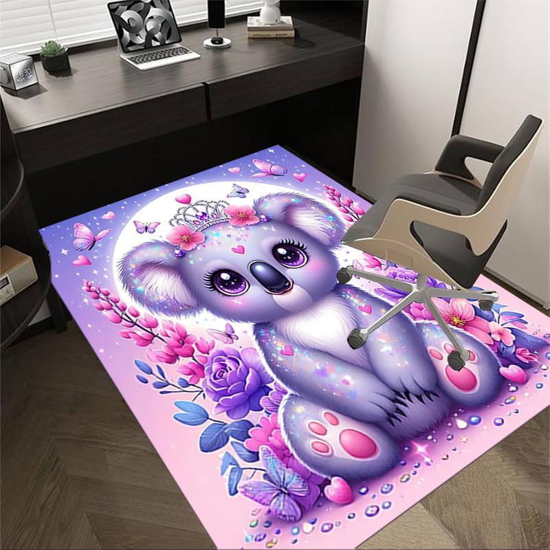 1pc Koala Princess Carpet Office Rug Outdoor Mat Home Decor Area Carpet Festival Gift Office Desk Chair Carpet