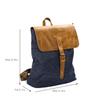 Vintage Grey Cotton Canvas Shoulder Bag - Women's Casual Spliced Bookbag Backpack