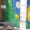 Fußball Grün Graffiti Sportliche Tüllgardinen zur Wohnzimmerdekoration Moderne Chiffon Transparente Voile Küchengardine