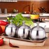 Chuishanlai 304 Stainless Steel Spherical Condiment Jars 3-Piece Set
