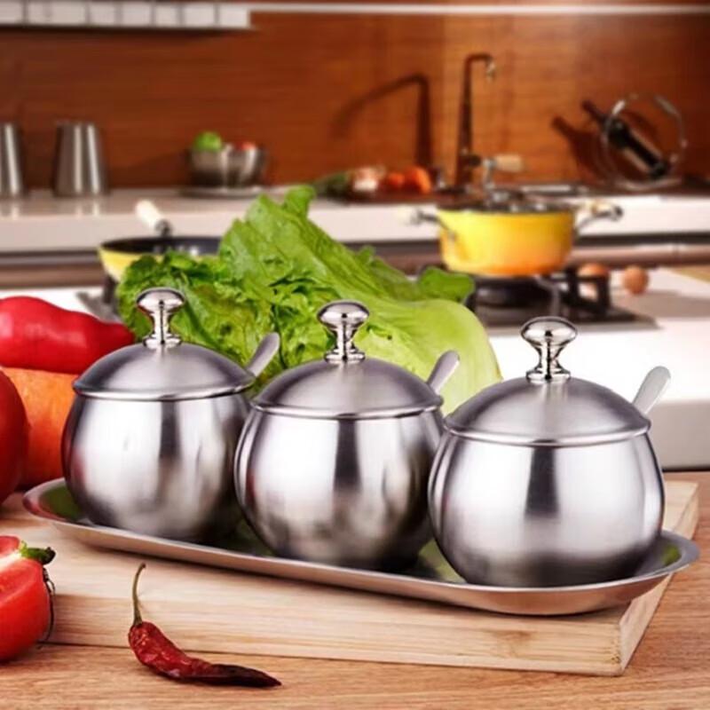 Chuishan Sea 304 Stainless Steel Spherical Seasoning Jar Set