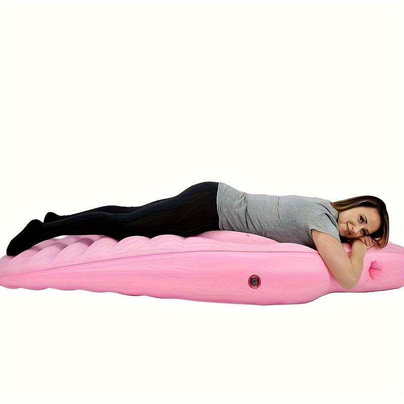 

Килимок для йоги для вагітних та ліжко з повною підтримкою тіла Надувний килимок зі спинкою та отвором для живота, Портативний Стабільний М який ПВХ Матеріал рожевий