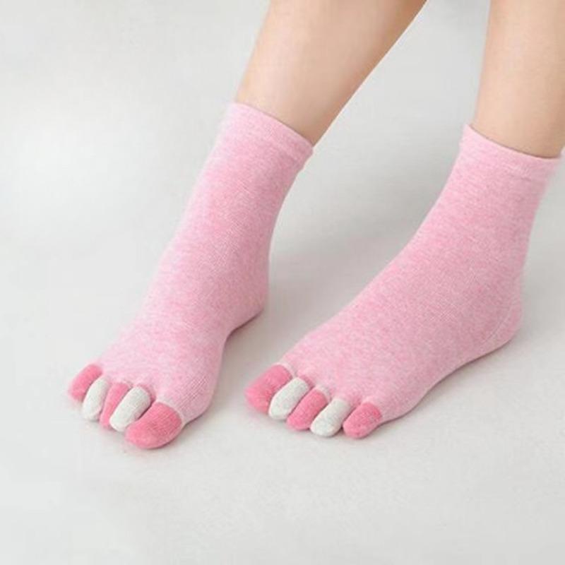 

6 пар женских носков с пятью пальцами, хлопковые, дышащие, эластичные, короткие носки до щиколотки, повседневные, высококачественные носки для девочек, мягкие, забавные носки с пальцами One Size розовый