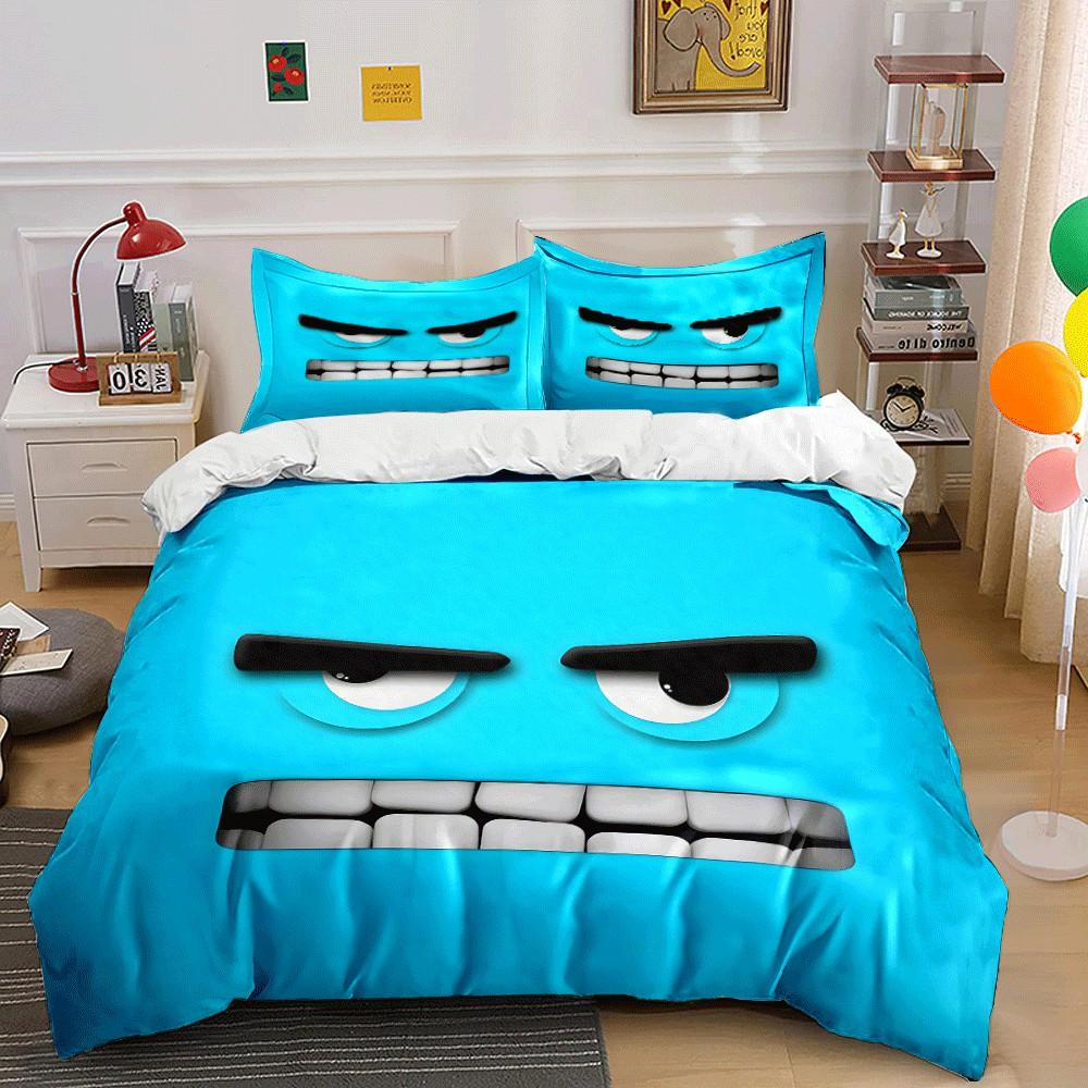 Blue Three-Piece Set For Decoration Exquisite Three-Piece Bedding Set Gift For Kids And Adults