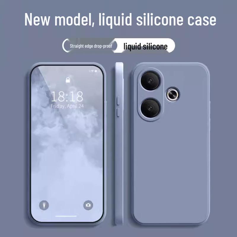 Redmi Turbo3 Silikonový kryt na telefon s rovnými hranami - Ochranný kryt z tekutého silikonu