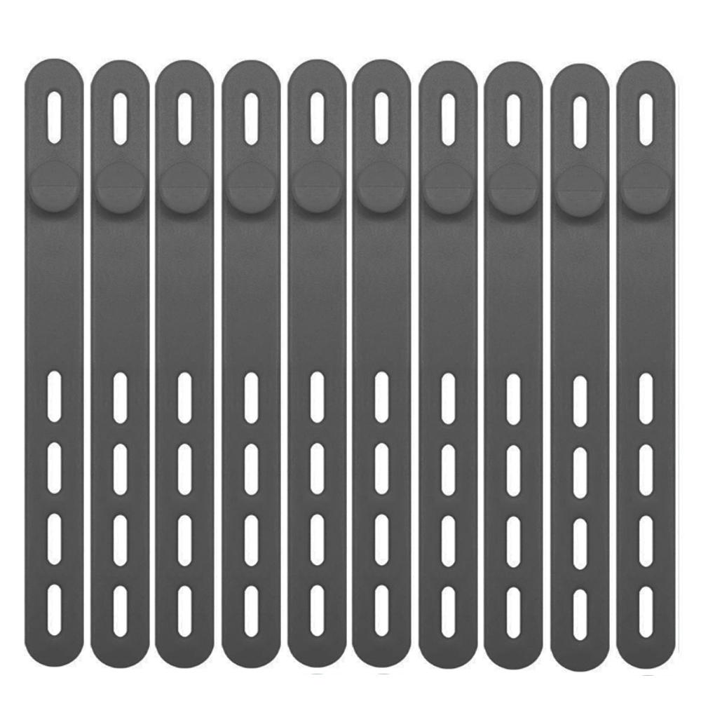 JCD 10pcs Silicone Cable Ties Assorted Color Reusable Heavy Duty Cable Organizer Management for Fastening Cords and Wires
