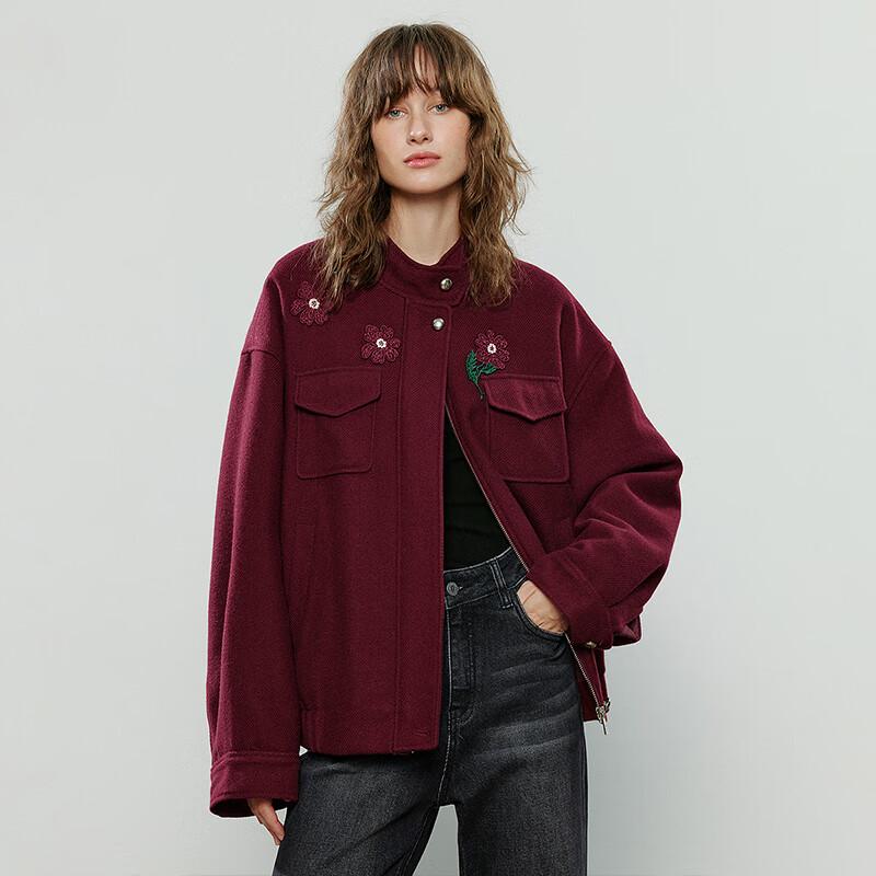 Chuyu Women's Floral Stand Collar Padded Jacket