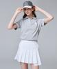 Cream Golf Asymmetrical Pleated Skirt