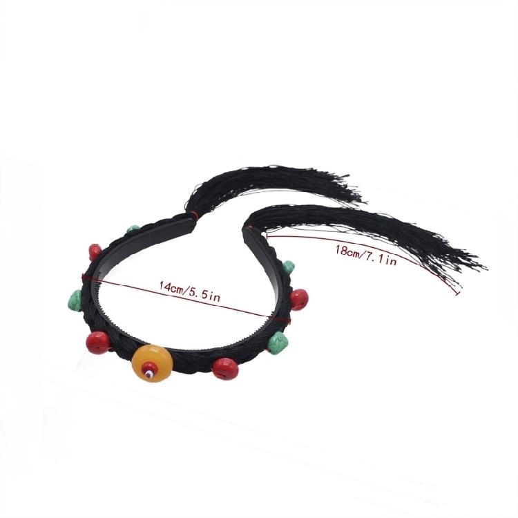 Simulation Wigs Hairband with Beads Ethnic Headband for Girl Festival Parties