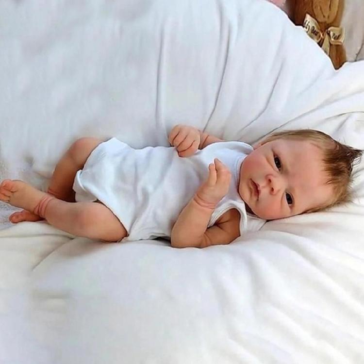 Realistic Doll Baby Full Body Boy Silicone Toy New Born 18'' Romper