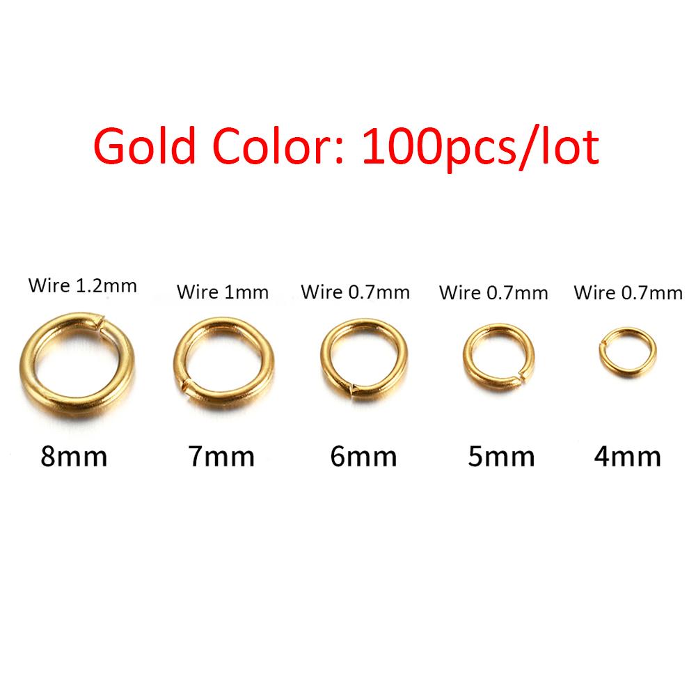 100-200pcs 4-10mm Stainless Steel Split Rings Open Jump Rings Connectors For Jewelry Making DIY Components Findings