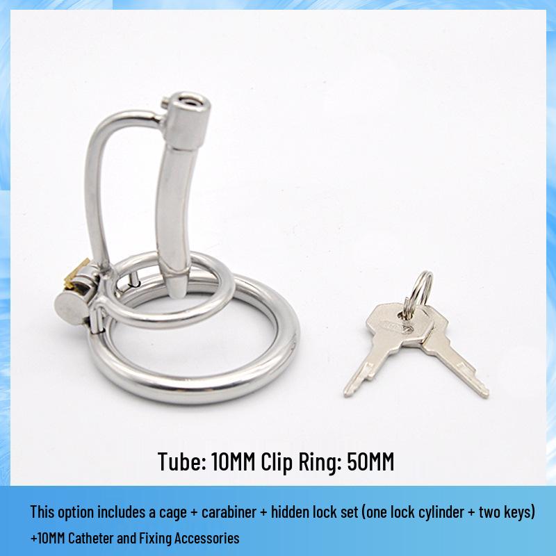 Pánské zařízení pro cudnost z nerezové oceli s močovým katetrem - Klec na ptáky Zámek čistoty SM Erotické Gay potřeby pro dospělé