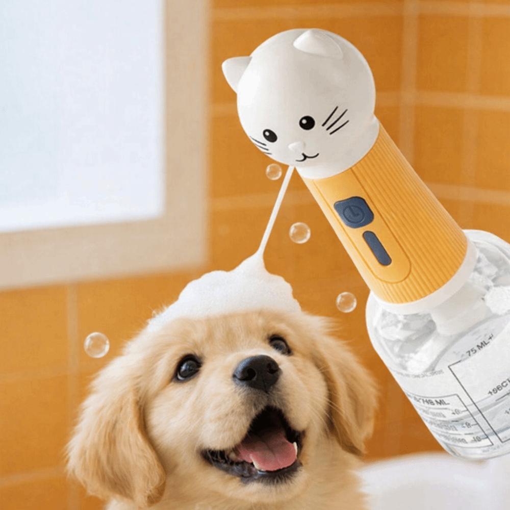 Ładowany przez USB Elektryczny Pieniacz Szamponu dla Psa Kształt Kota Dozownik Mydła dla Kota Codzienne Użycie w Domu