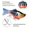 5 Pack Swimbait Fishing Lure Set Realistic Fish Design with Treble Hook Durable ABS Material Sinking Sectioned for Easy Storage