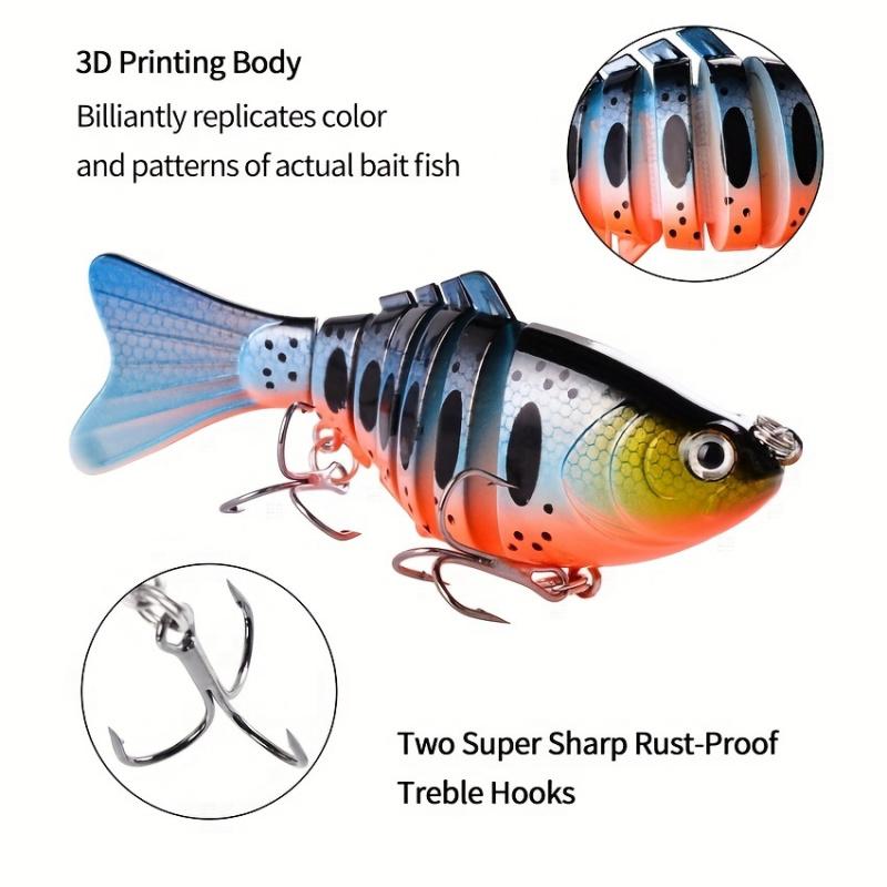 5 Pack Swimbait Fishing Lure Set Realistic Fish Design with Treble Hook Durable ABS Material Sinking Sectioned for Easy Storage