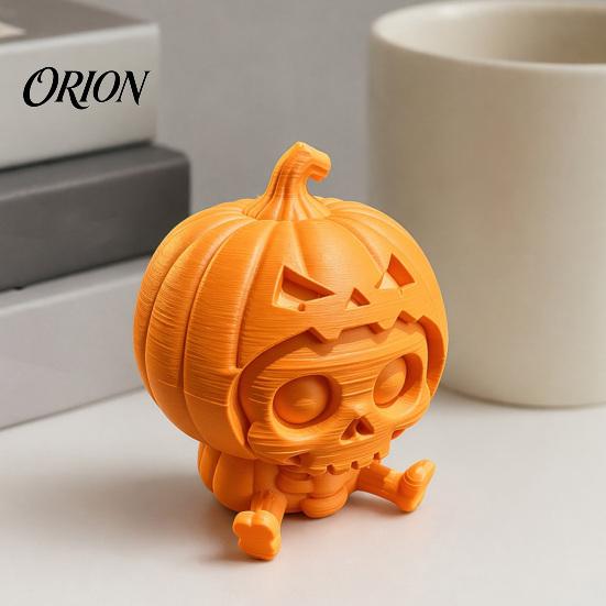 Dark And Pastoral Halloween Ornament Pumpkin Skull Ornament, Hollow Ghost Face Design, 3D Printed Unique Decor Detailed Layered Figurine, for Desktop