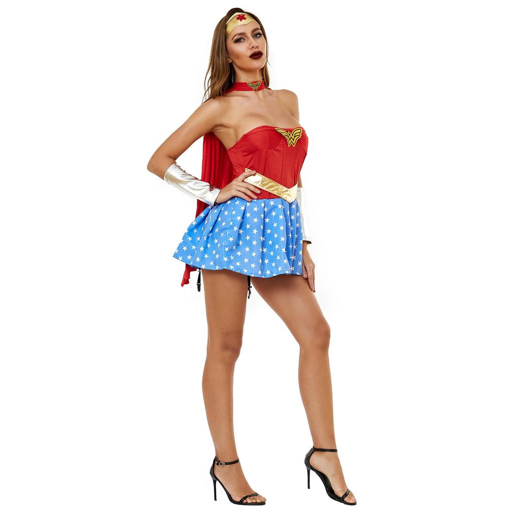 M-XL Cosplay Superhero Costume - Wonder Woman Halloween & Stage Outfit for Women