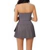 Womens Quick-Dry Yoga Tank Top Tennis Skort Set Running Fitness Workout