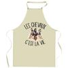 Kitchen Apron - Planetee - Horse Pattern - Thick Cotton - French Printing