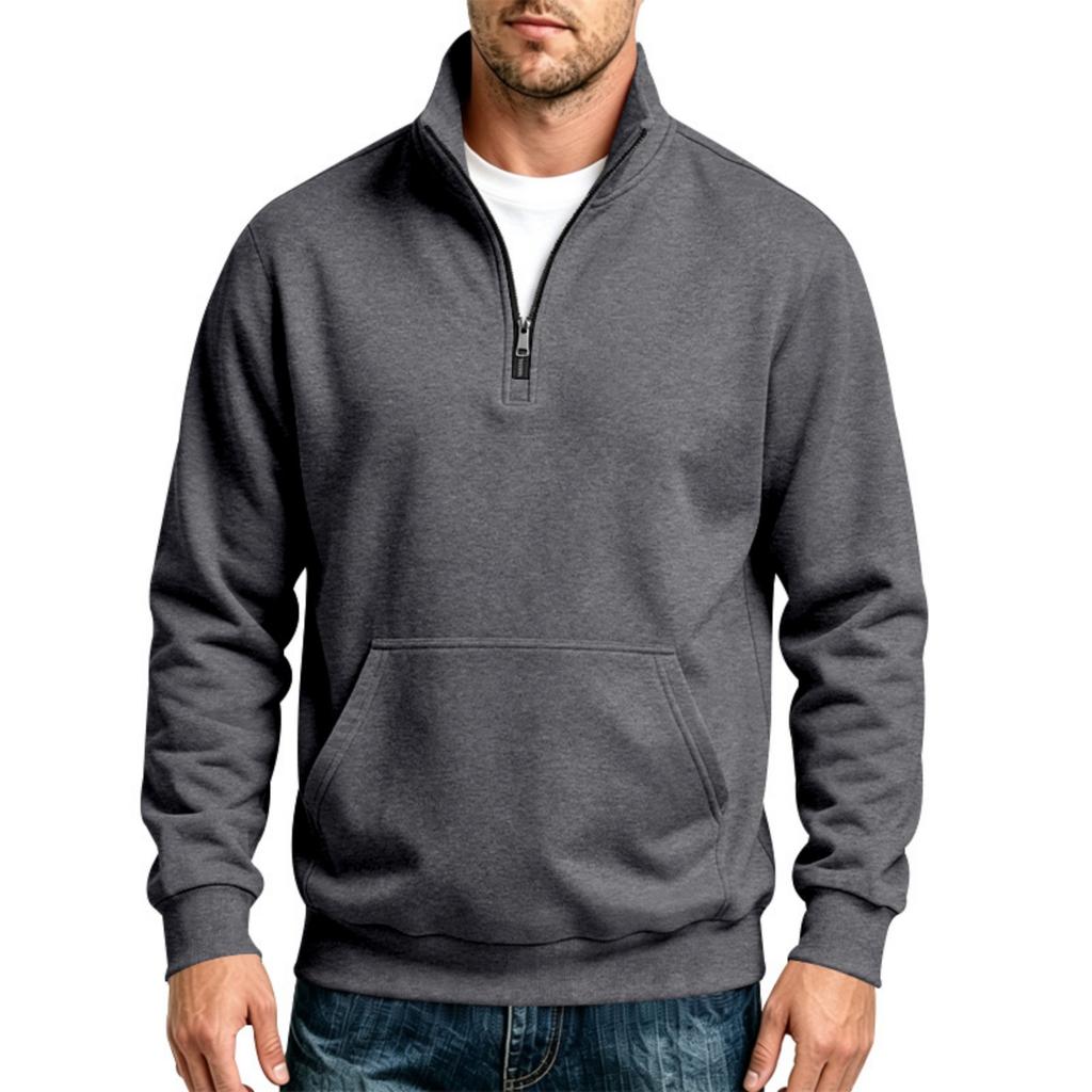 Men's Casual Half Zip Sweatshirt with Stand Collar for Everyday Wear