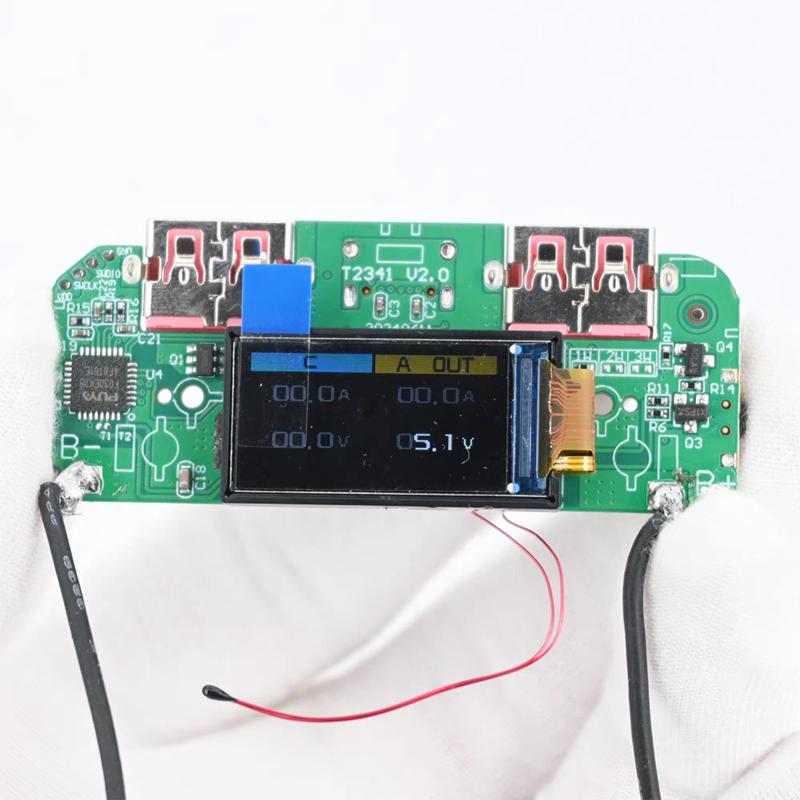 1Pcs Bidirectional Fast Charger Buck Converter Mobile Power Module Diy Power Motherboard With Display Type-C Usb 22.5W