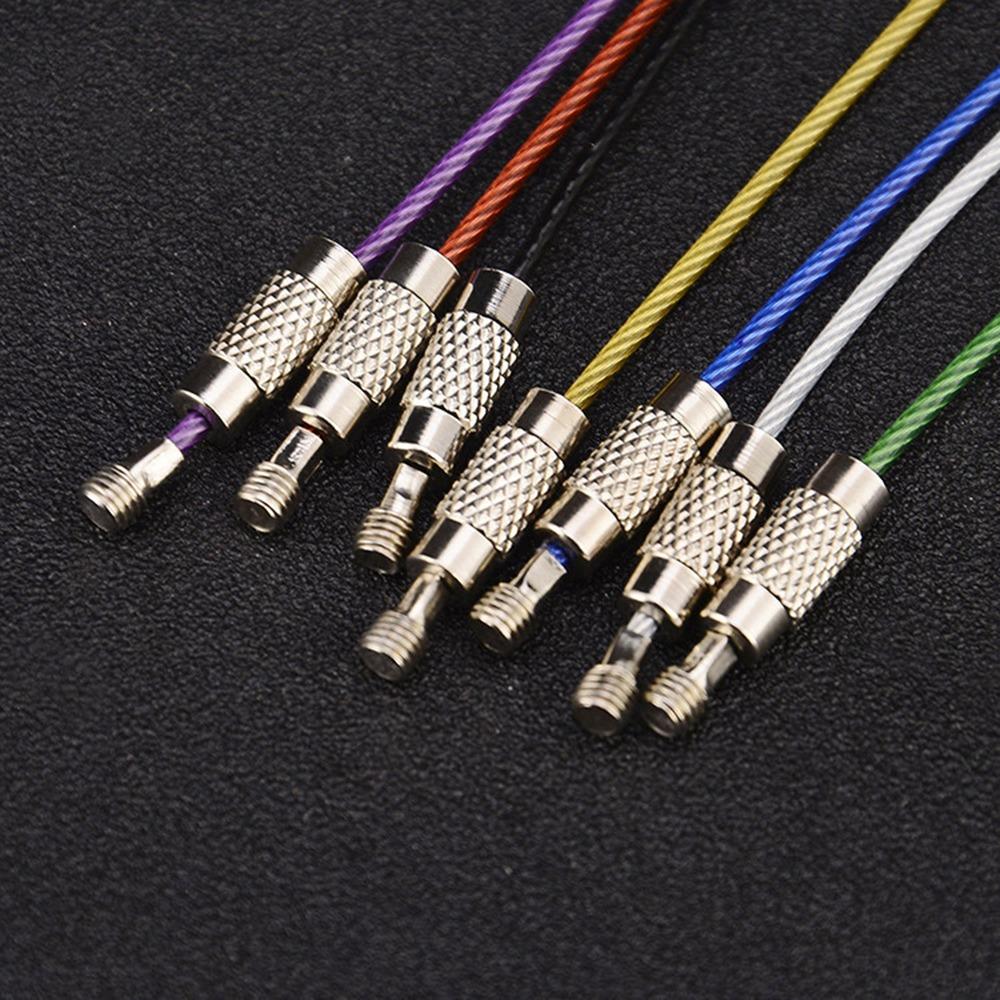 50 Pcs 15cm Stainless Steel Wire Keychain Rope Multicolor Versatile Stainless Steel Wire Keychain Loop