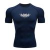 Men's Quick Dry Compression Athletic T-shirt, Weird White Spiky Web Print Breathable Slim Fit Sports Top for Gym Workout Running Training Activewear