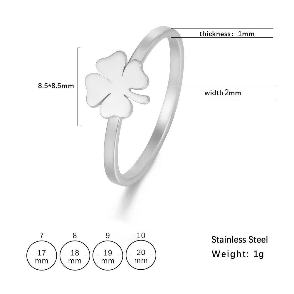 Cazador Minimalistischer Goldener Glücksbringer Kleeblatt Ringe Für Damen Edelstahl Schmuck Fingerring Neues Hochzeitsfeier Geschenk
