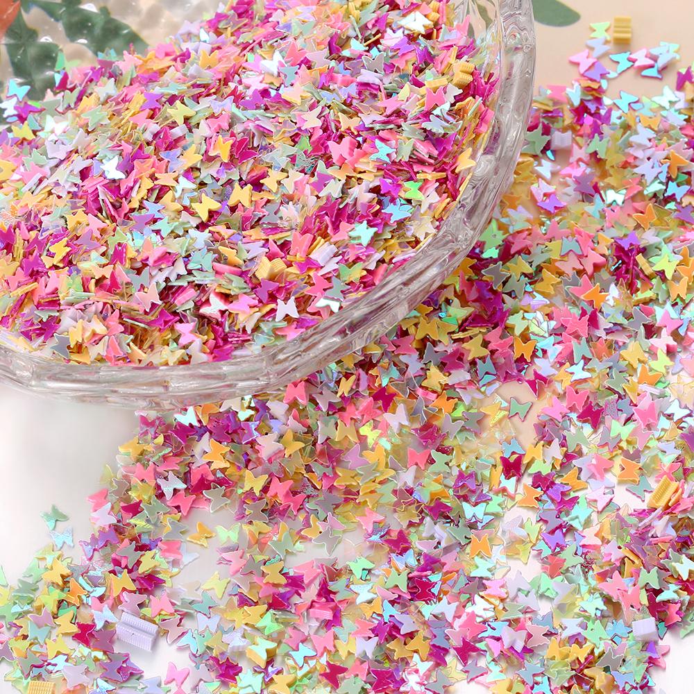 10g Butterfly Sequins Laser Glitter Sequin Epoxy Resin Paillettes Rabbit Heart Sequin for DIY Epoxy Resin Crafts Nail Art Decor