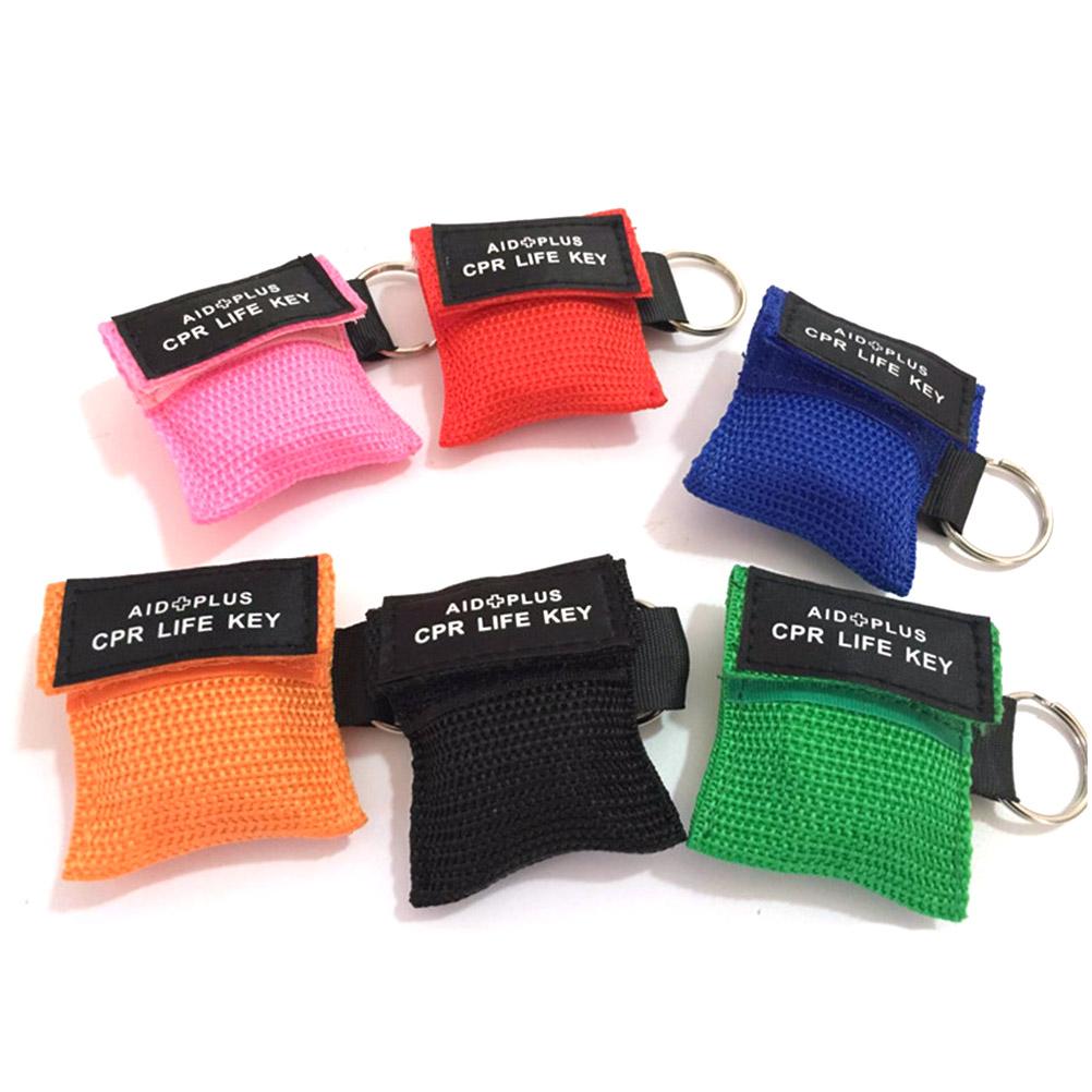 8 Pcs Random Color CPR Resuscitator Mask Life Keychain Disposable Emergency Skill Training Face Shield For Health Care