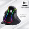 Vertical Wireless Mouse, USB, Bluetooth 5.1 Connection, 3 Modes, Large Size, RGB Lighting, Silent Operation, Rechargeable, 7 Buttons, Ergonomic