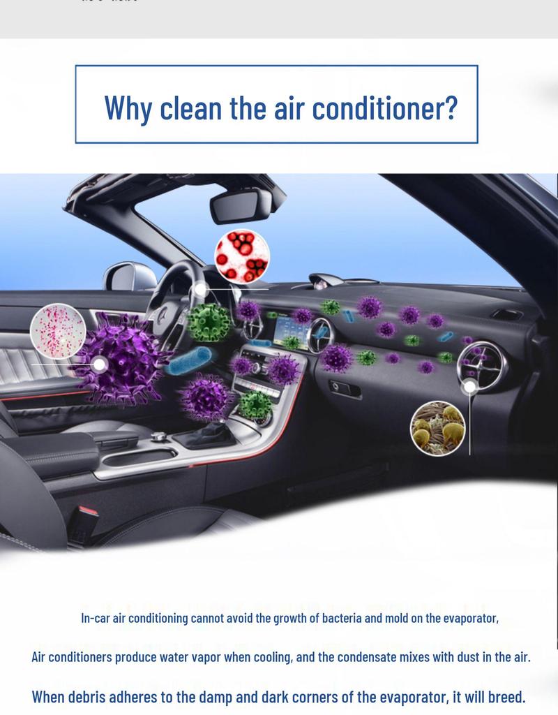 Tool-Free Detergent Cleaning Machine for Car AC: Pipe Endoscope, Ozone Cleaner, Gun Evaporator, Visual Disassembly.