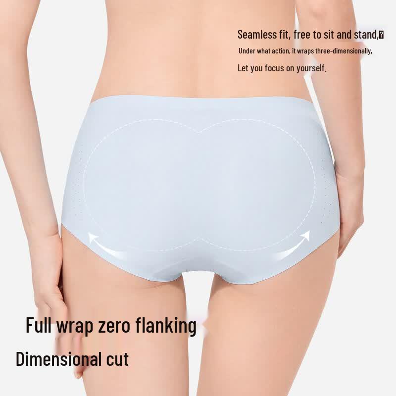 Qisefang Seamless Ice Silk Women's Briefs 4-Pack
