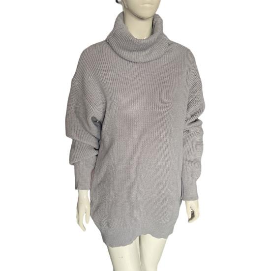 Turtleneck Pile Collar Long Sleeve Thickened Warm Pullover Sweater Women Autumn Winter Solid