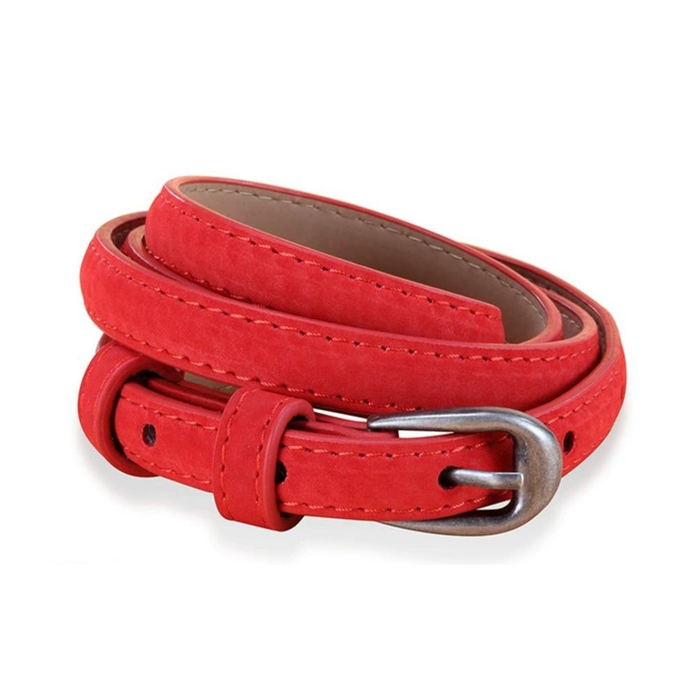 Casual Business Waist Belt Luxury Design Thin Waistband Trendy Suede Leather Belt  For Women
