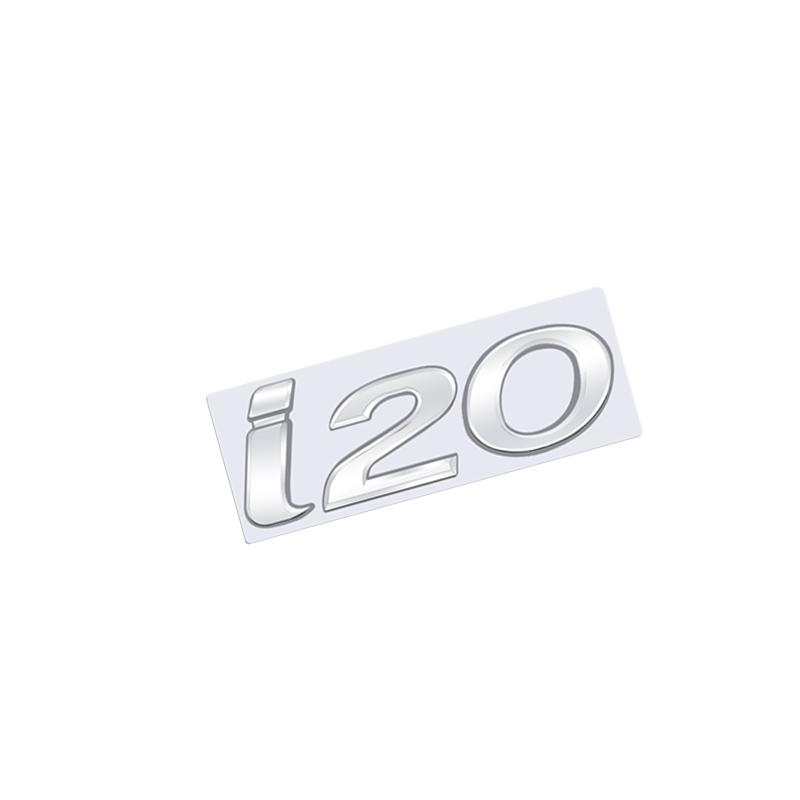 CMQW3 3D For Hyundai I20 Logo Emblem Glossy Black Chrome Silver Red Metal Badge Decal Car Sticker Accessories